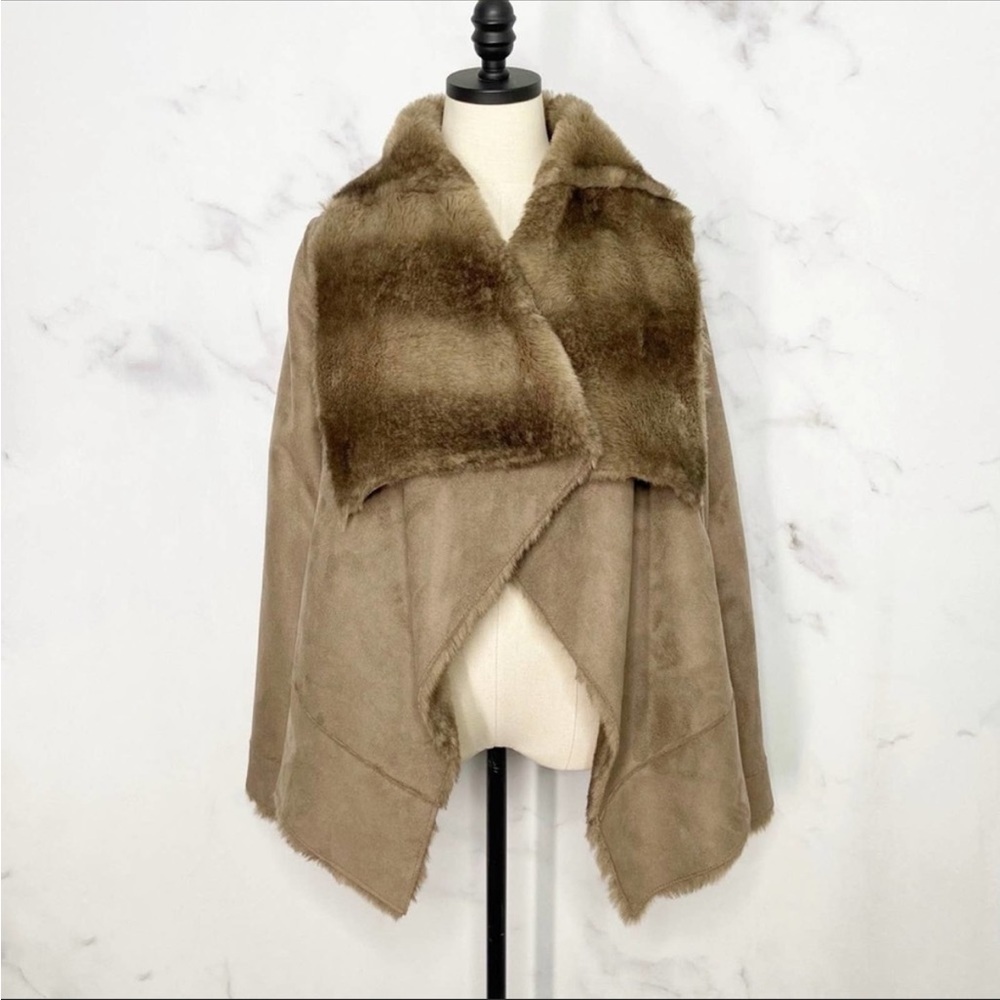 Women’s Faux Fur Suede Jacket Coat, size S - Picture 3 of 9